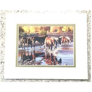 TIM COX 8 X 10 1993 HORSES ART PRINT "COMING IN AT SUNDOWN"